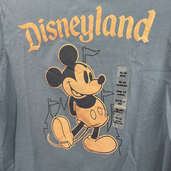 Disney Parks Disneyland Long Sleeve Shirt Mickey Mouse Blue Rose Gold Youth XL - Picture 4 of 6